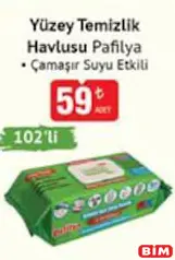 PAFİLYA YÜZEY TEMİZLİK HAVLUSU ÇAMAŞIR SUYU ETKİLİ 102'Lİ